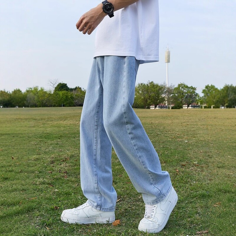 2026 Spring and Autumn Straight-Leg Jeans for Men, Trendy High Street Casual American Style Loose Versatile Ins Wide-Leg Pants 2026 Spring and Autumn Straight-Leg Jeans for Men, Trendy High Street Casual American Style Loose Versatile Ins Wide-Leg Pants
