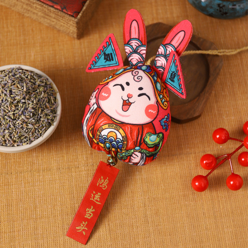 Dragon Boat Festival bolsita conejo marea nacional ajenjo repelente de mosquitos bolsa de loto examen de ingreso a la universidad Lista de Oro título colgante portátil producto terminado