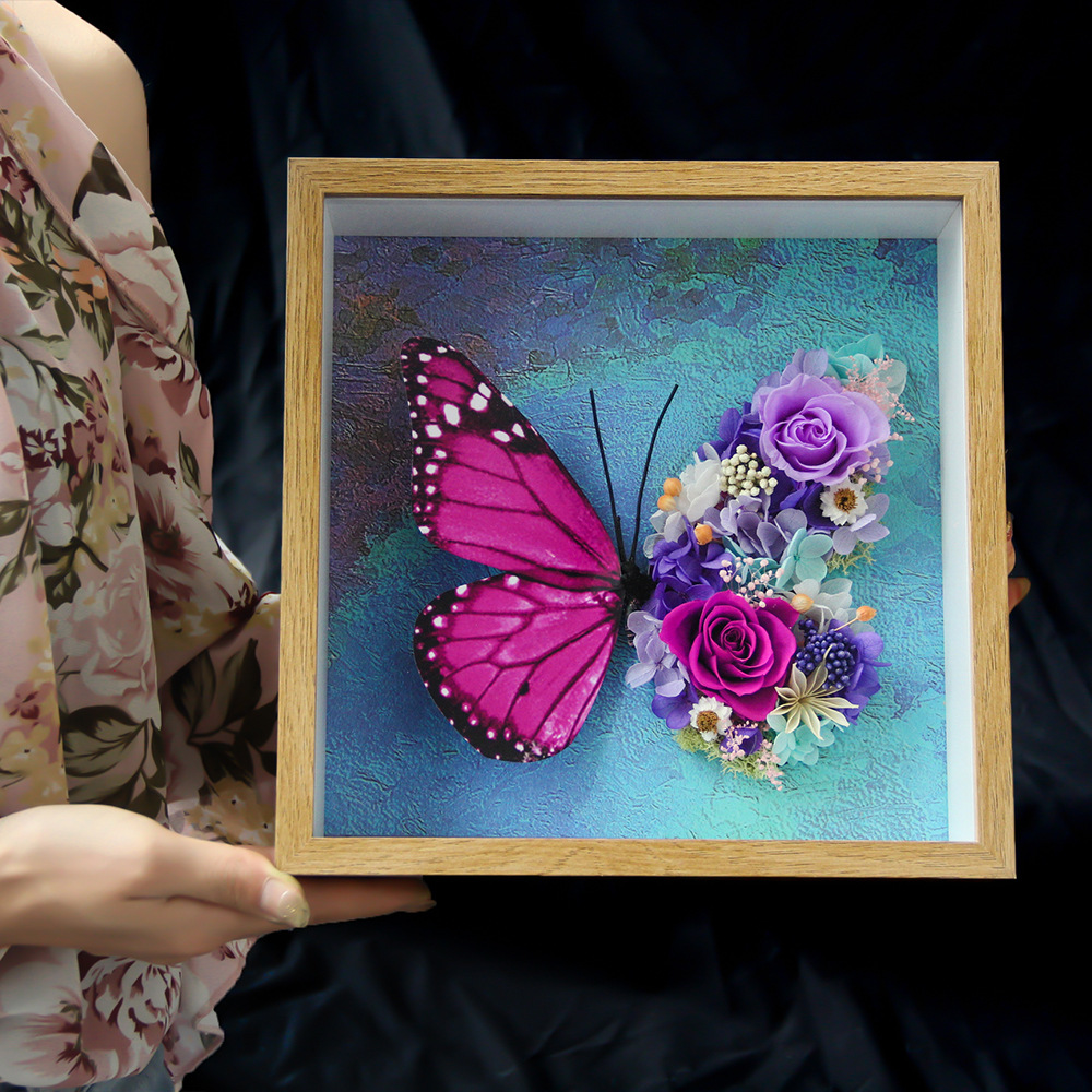 Flor de la inmortalidad marco de madera tiempo eterno soporte personalizado al por mayor transfronterizo Amazon día de San Valentín regalos de Navidad