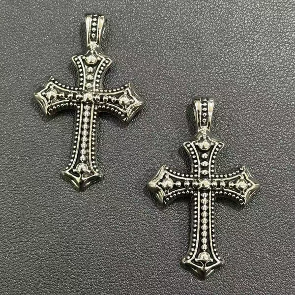 European and American New Retro Punk Style Retro Cross Trendy Titanium Steel Necklace Men's Personalized Hip-Hop Necklace Wholesale