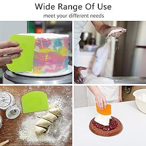 Dough Scraper Plastic PE Soft Scraper Cake Scraper Rice Bowel Semi-circular Ladder Tough Scraper Baking Tools