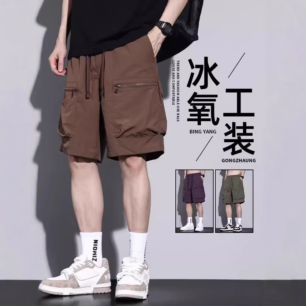 Summer Men's Japanese Korean Style Multi-Pocket Shorts Trendy Brand Thin Design Niche Loose Casual Sports Pants