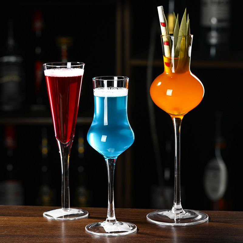 Bar creativo cristal taza de cóctel martini taza margarita taza triangular taza de pie alto taza de champán