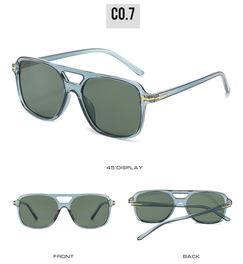 Square Glasses Style Travel Occasion Color Block Pattern Classic Style Color Block Ac UV400 Protection Square Patchwork Full Frame Women's Sunglasses
