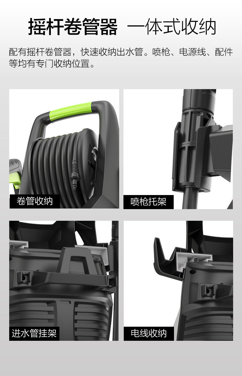 Greenfield High-Pressure Car Washer 220V Household Portable Powerful Cleaning Machine High-Power Water Pump Gun Car Cleaning Tool