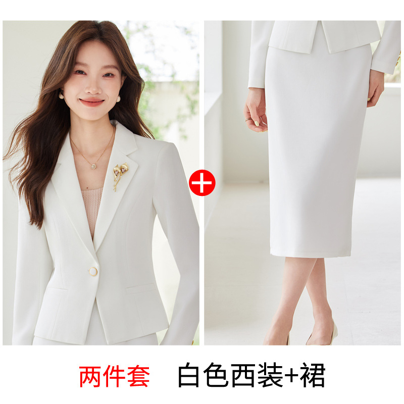 White suit + skirt