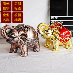 大象煙灰缸2021新款大象煙灰缸模型金屬工藝家居客廳茶室紀念物