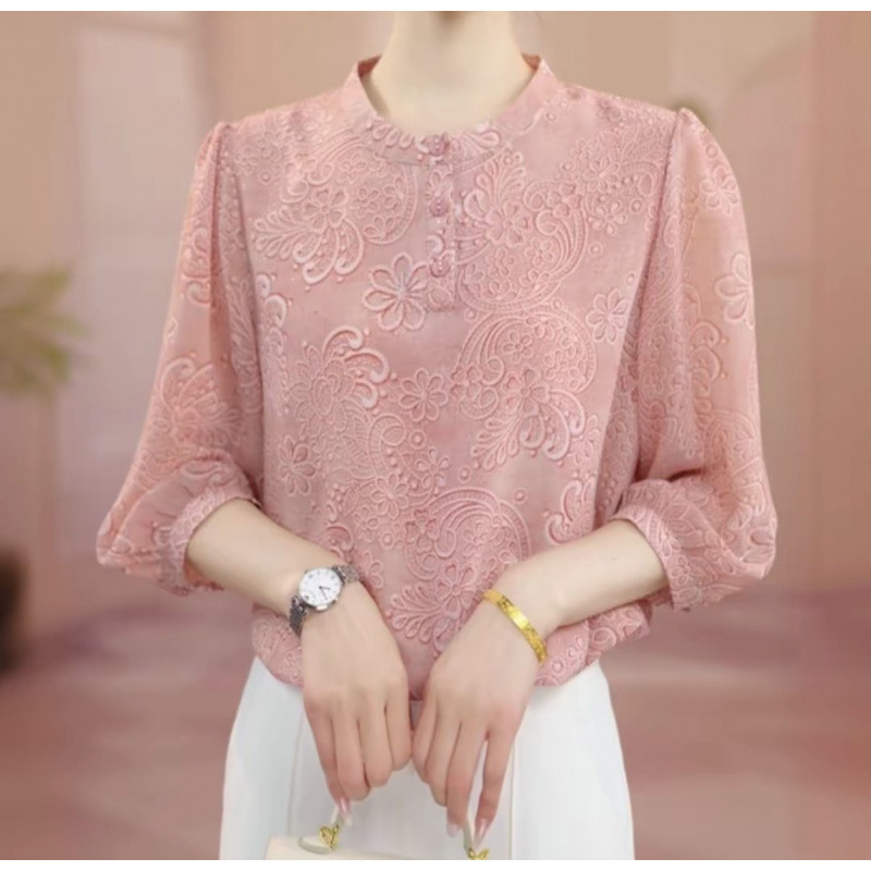 Zi9309 Summer Three-Quarter Sleeve Shirt for Women, Fashionable Slim-Fit Elegant Top, Loose Casual High-End Chic Shirt Zi9309 Summer Three-Quarter Sleeve Shirt for Women, Fashionable Slim-Fit Elegant Top, Loose Casual High-End Chic Shirt