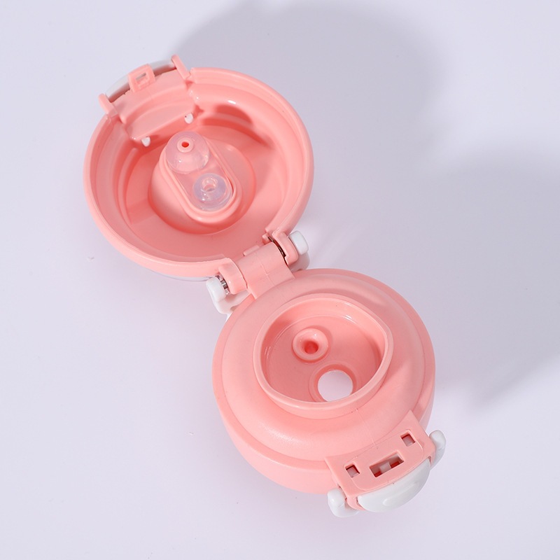 Durable Childrens Water Bottle With Dual Drink Straw Lid_voghion.com