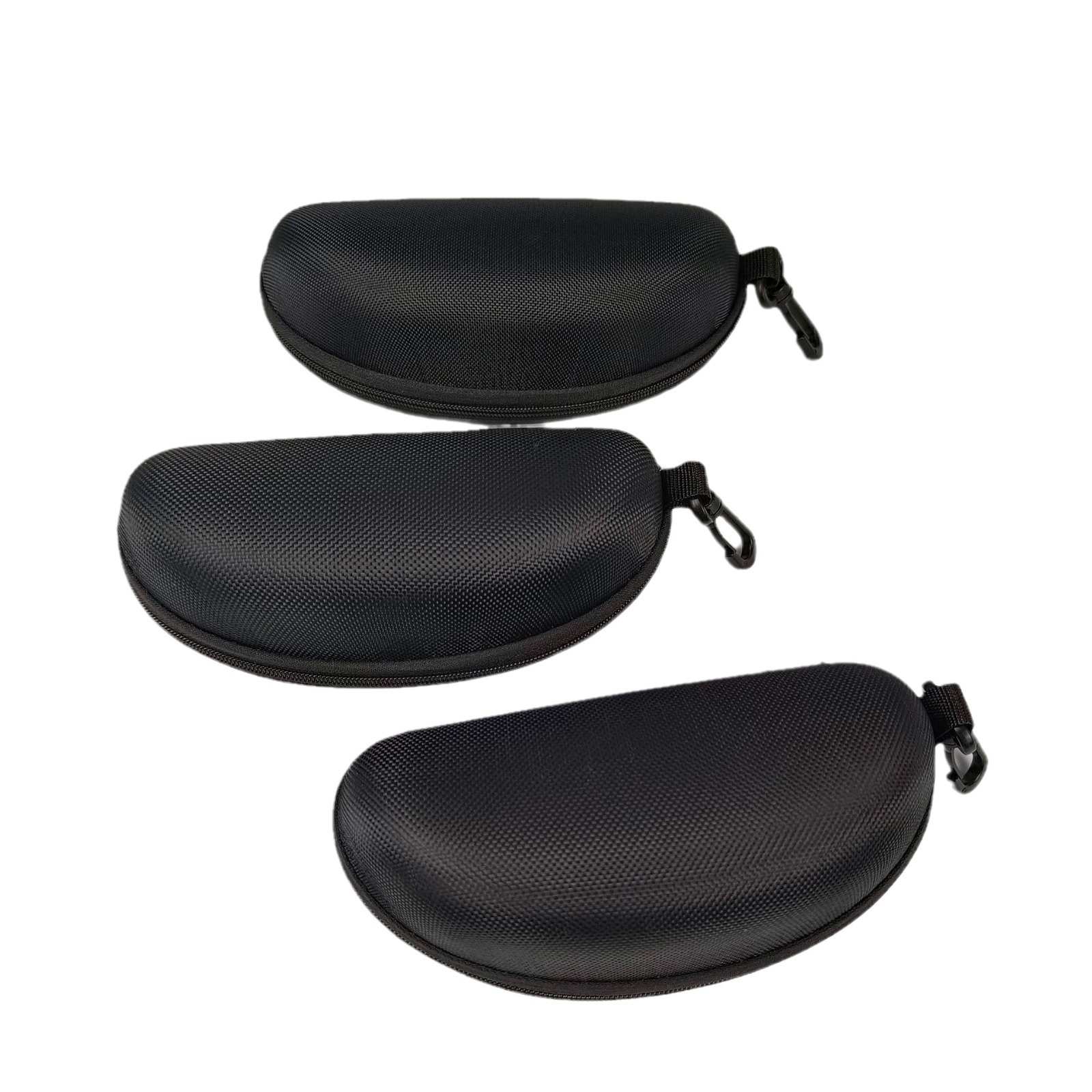 EVAジッパー眼鏡ケース071在庫あり、携帯用フック付き黒ジッパーケース、オックスフォード布製メガネケース、卸売収納