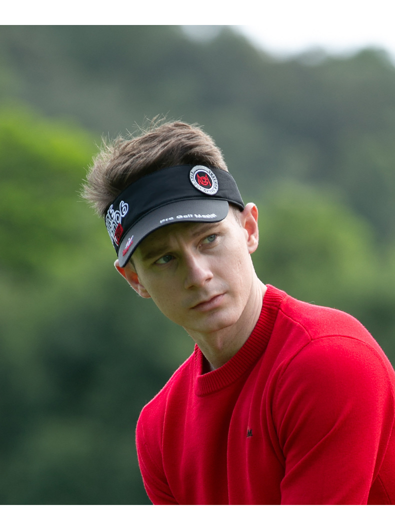 Mũ không đỉnh nam chơi golf PGM thoáng khí nhanh khô che nắng thêu họa tiết — MZ044-Đen, MZ044-màu trắng chi tiết 9