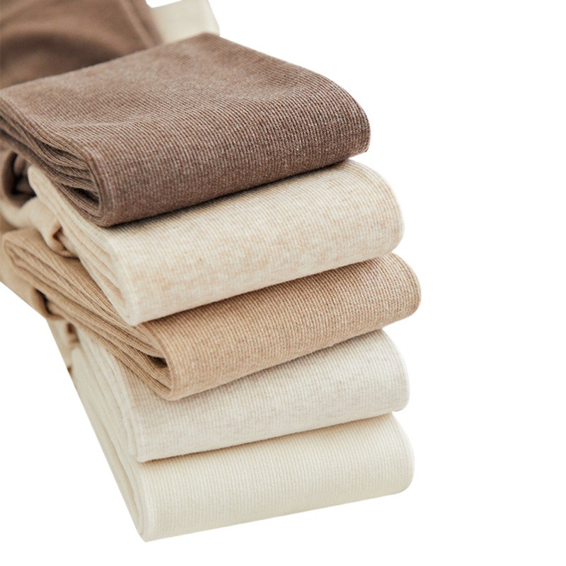 純色のニットの縦条のレギンスの女性の春秋縦条JKは優しくて可愛いです。