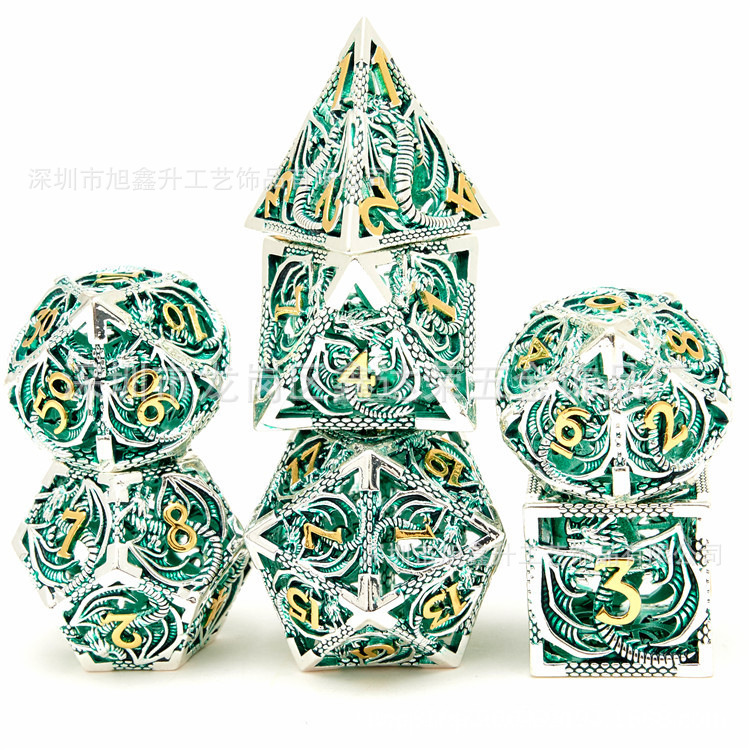 Kesulu metal hueco dragón Dados DND dragón y ciudad subterránea corriendo grupo juego de mesa multi-Cara dados digitales al por mayor D20