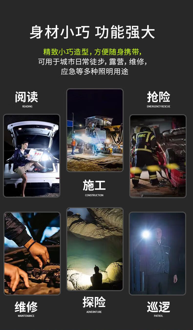 Shenyu Mini Flashlight, High-Brightness, Long-Range, Outdoor, Household, Portable, Student, Elderly, Lighting Lamp, Rechargeable Led