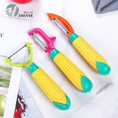 Household Corn Shaped Kitchen Multi-functional Melon Gouger Potato Peeler Slicer Peeler Factory Direct Sale