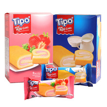 越南Tipo迷你蛋糕卷牛奶味面包卷美味早餐糕点心零食 草莓味180g