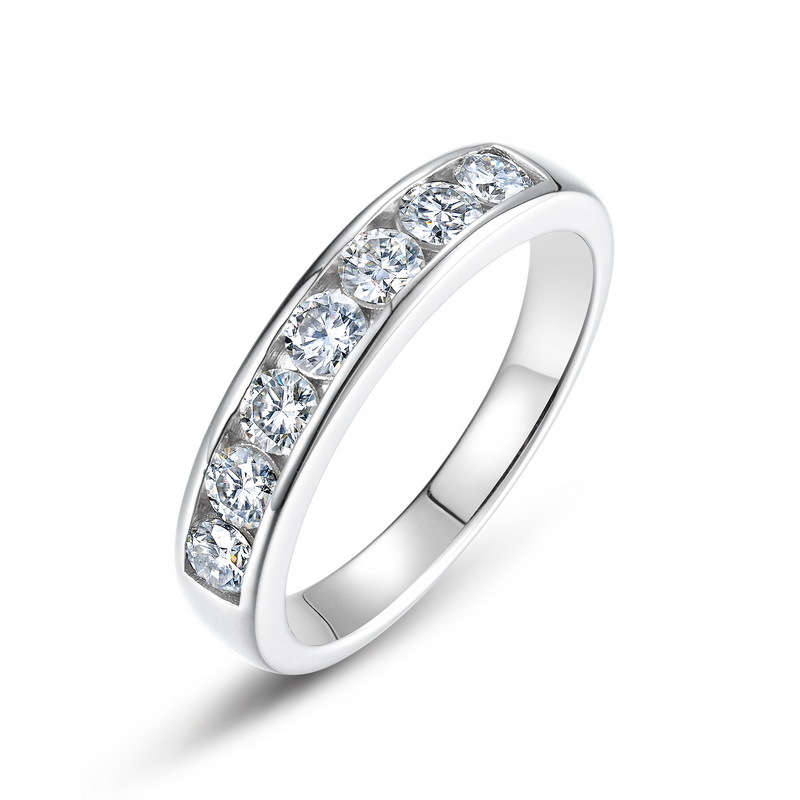 Estilo explosivo transfronterizo anillo de piedra de moissanita brillante S925 con incrustaciones de plata anillo de dedo moissane anillo de moda simple europeo y americano personalizado