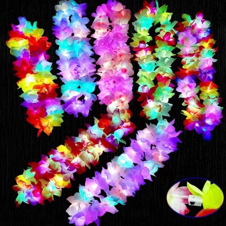 Corona de flores luminosa para baile hula, accesorios para diosa, fiestas nocturnas, colorida hawaiana, para actuaciones y premios