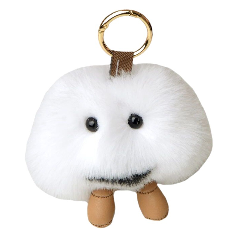 Cute Little Cloud imitación Bola de piel conejo Rex coche llavero adornos ins Internet celebridad peluche muñeca bolsa colgante