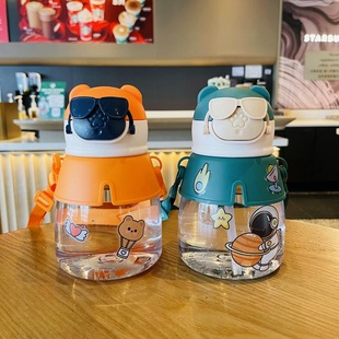 Summer new Internet celebrity straw water cup high-looking cute high temperature resistant portable cup for children and students for school
