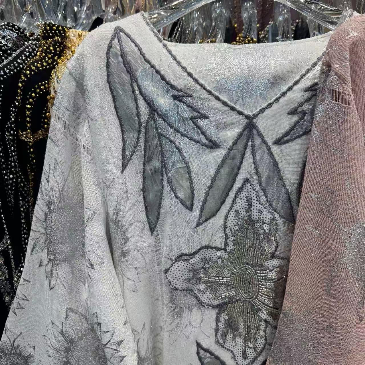 Foreign Trade Loose Plus-size Robe For Women, 2025 Autumn New Style, Heavy Embroidery Long-sleeve Dr, Elegant Long_ecoleips.com