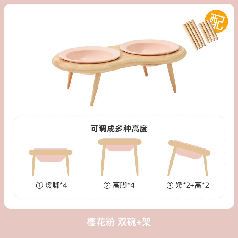 Corea del Sur bd mismo sombrero de paja de cerámica platillo volador para mascotas gato tazón oblicuo perro tazón de agua tazón de fuente de comida de pie alto soporte cervical