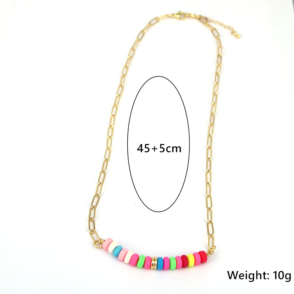 color beaded stitching soft ceramic chain necklace wholesale