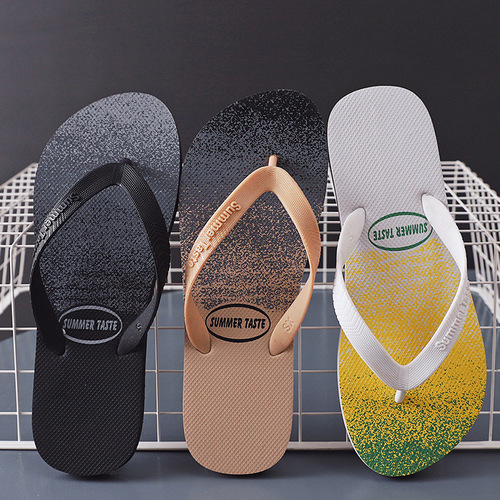 New Slides Anti-Slip Outdoor Wear Beach Versatile Fashion Trend Korean Version Personality Thong Sandals for Men Summer Herringbone