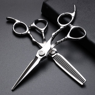 Amazon 6 inch barber scissors hairdressing scissors flat scissors thin teeth scissors suit tools cross-border factory wholesale