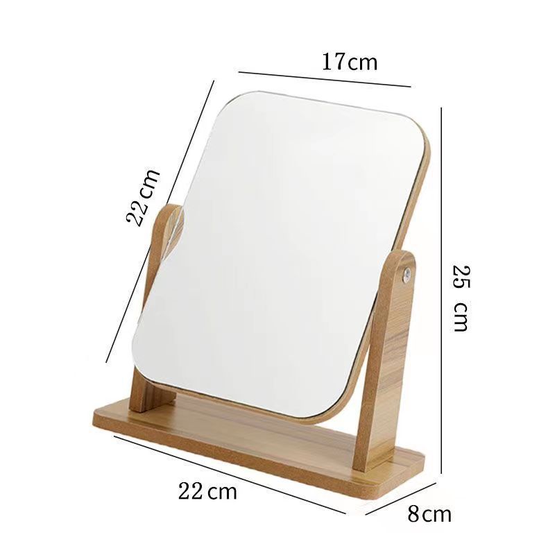 Espejo de maquillaje de escritorio de madera HD de un solo lado espejo de tocador de escritorio dormitorio regalo de cumpleaños con letras