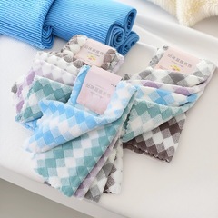 30×30cmコーラルベルベット三色格子柄タオル、柔らかく吸水性に優れたA級ハンドタオル、抗菌性と肌に優しいキッチンクロス、卸売