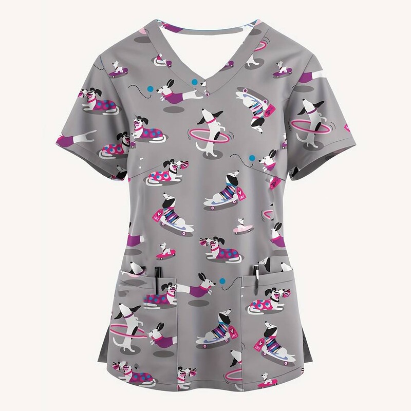 2026 Cross-Border Foreign Trade 3Dv Cute Animal Pattern Comfortable Casual Nursing Workwear