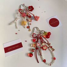 包包挂件手机链多用挂件一链包挂手工苹果钥匙扣原创礼物红色樱桃