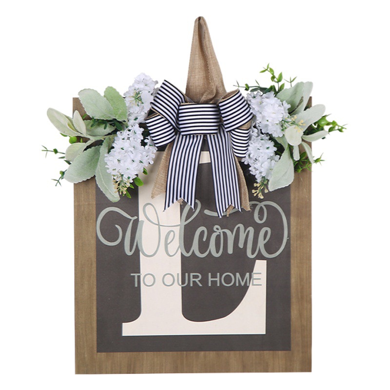 Nuevo producto transfronterizo 26 letras inglesas personalizado puerta de entrada decoración puerta colgante Decoración Accesorios artesanías de madera colgante