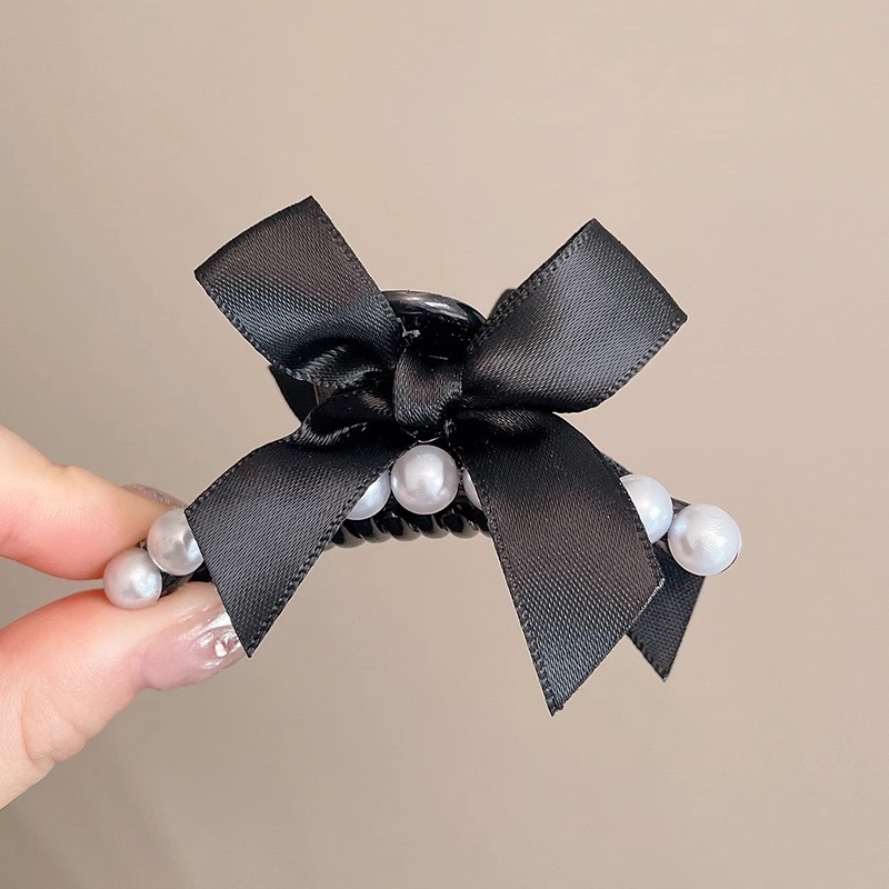 Escapar de la princesa cabeza negro de doble cara arco clip de otoño e invierno de las mujeres de la espalda Cabeza horquilla grande tiburón clip accesorios para el cabello