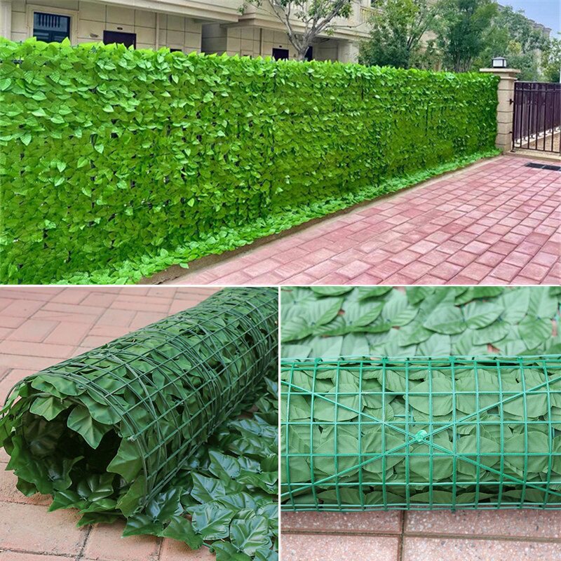 Artificial green plant wall decoration, fence, sunshade net, courtyard privacy screen, ceiling green leaf plant enclosure Artificial green plant wall decoration, fence, sunshade net, courtyard privacy screen, ceiling green leaf plant enclosure