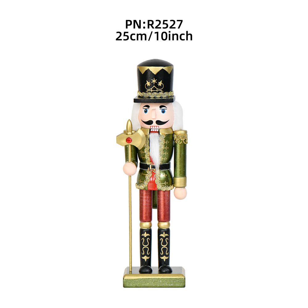 Inventario 10in estilo nórdico cascanueces decoraciones 25cm perlas adornos de Navidad nueces soldados marionetas