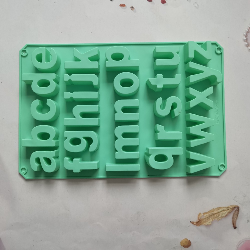 26 letras inglesas minúsculas 301 molde de silicona pudín molde de postre decoración de pastel de cocina para hornear