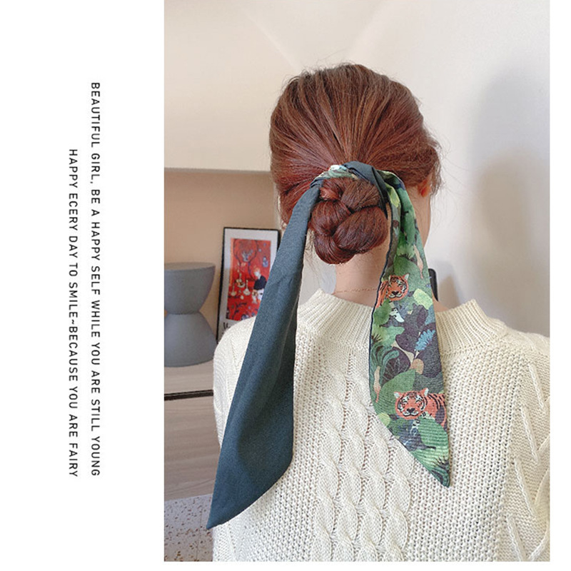 Estilo francés Internet celebridad bufanda banda para el cabello Niñas vintage pajarita banda para el cabello largo Corea del Sur ins cuerda para el cabello accesorios para el cabello