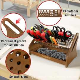 实木工具收纳架螺丝刀剪刀展示架桌面可拆卸储物架电焊工具架