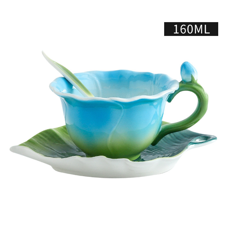 Dwarf rose blue cup and saucer⚑