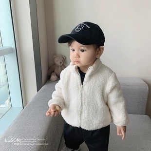 Foreign trade children's clothing plush coat Spring and Autumn Winter new clothes boys and girls warm coat baby home clothes wholesale