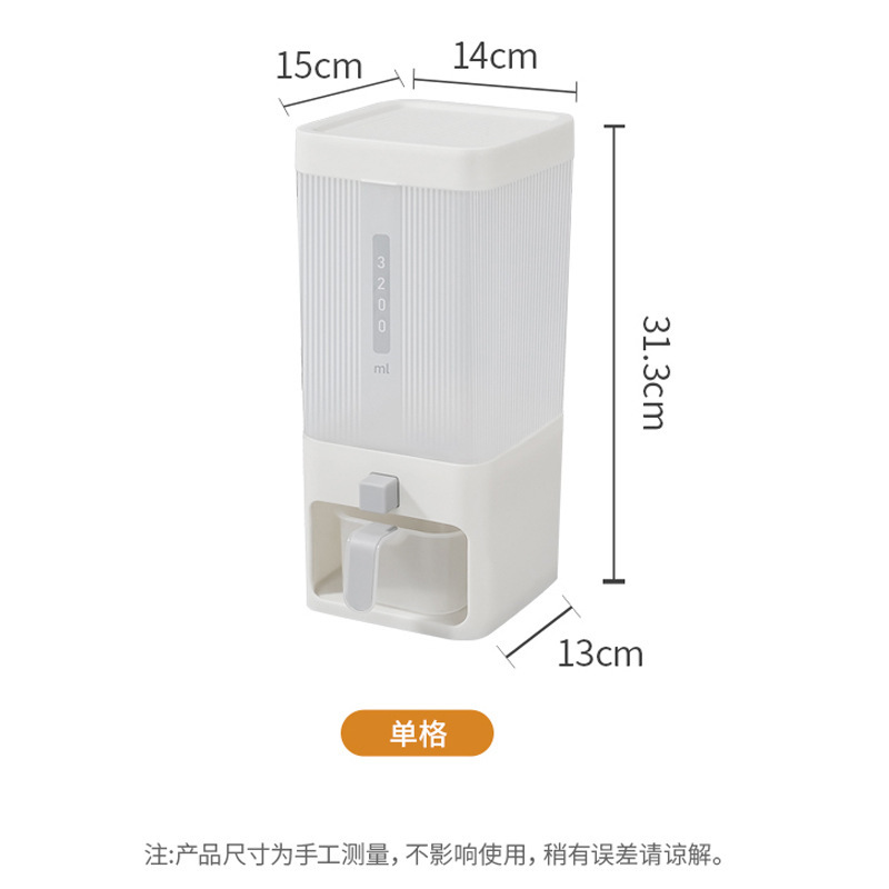 Cubo de arroz Caja de almacenamiento de separación de granos integrales para el hogar Caja de almacenamiento de clasificación de harina sellada de plástico transparente Caja de arroz