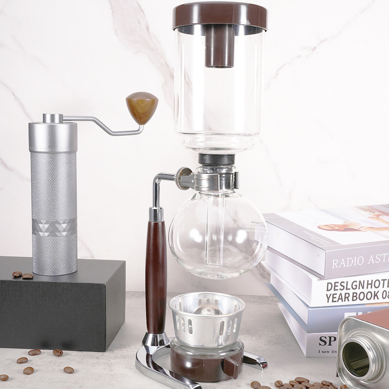 Wooden handle siphon coffee pot coffee maker coffee glass siphon pot manual siphon pot bakelite plug pot Wooden handle siphon coffee pot coffee maker coffee glass siphon pot manual siphon pot bakelite plug pot