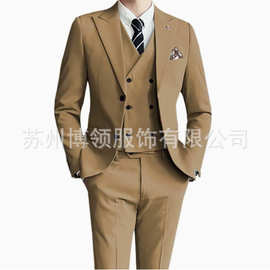 男士西装套装外贸西装三件套男士西服结婚礼服跨境西装男宴会套装