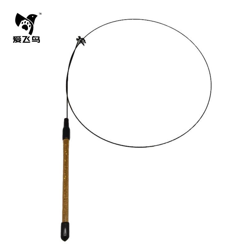 Aifeinoao fábrica directa marrón alambre de acero de mano varilla pluma gato divertido palo reemplazo cabeza accesorios campana gato divertido artefacto