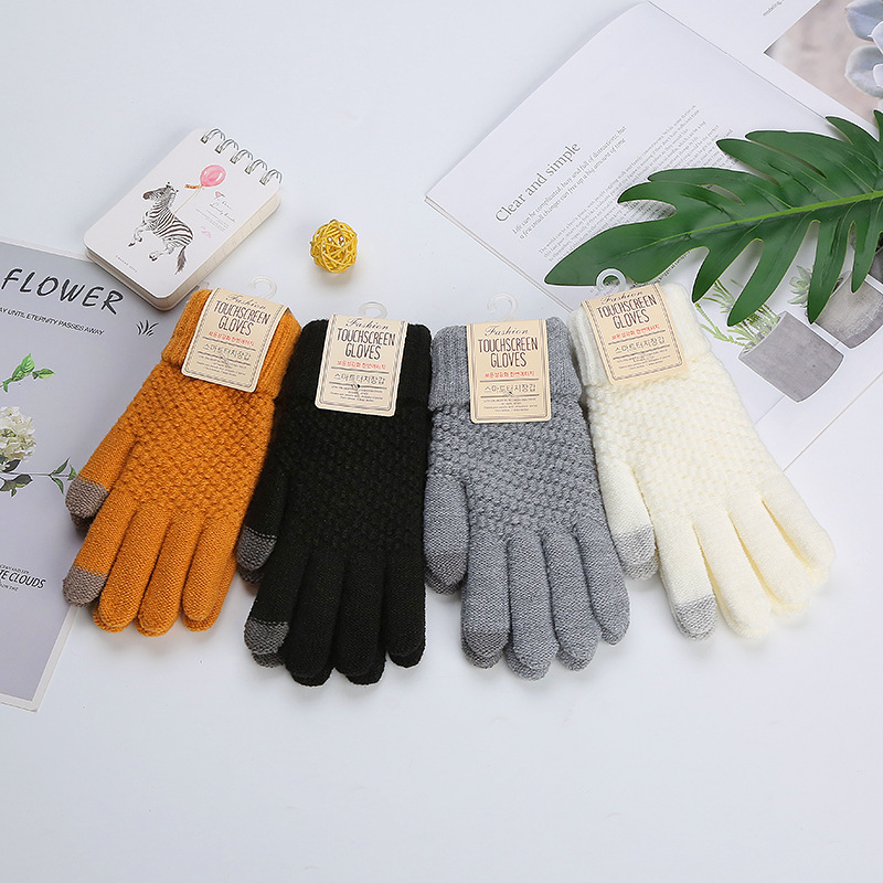 Unisex Fashion Solid Color Imitation Cashmere Gloves 1 Pair display picture 3