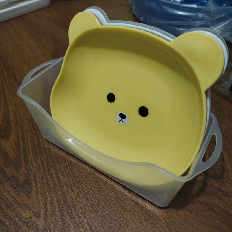 卡通小熊吐骨碟小盘子餐具家用零食垃圾收纳盘水果点心沙拉糖果盘|undefined