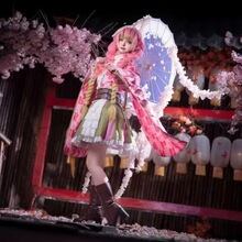 cosplay服装鬼灭祭甘露寺蜜璃五周年纪念祭二次元动漫衣服女仆装