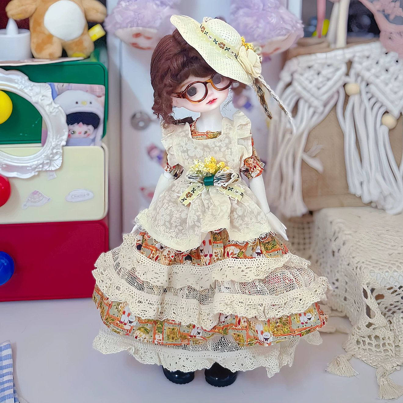 30cm Dress-Up Doll 6-Point Bjd Clothing Set Cosplay Lolita Maid Outfit Doll Skirt